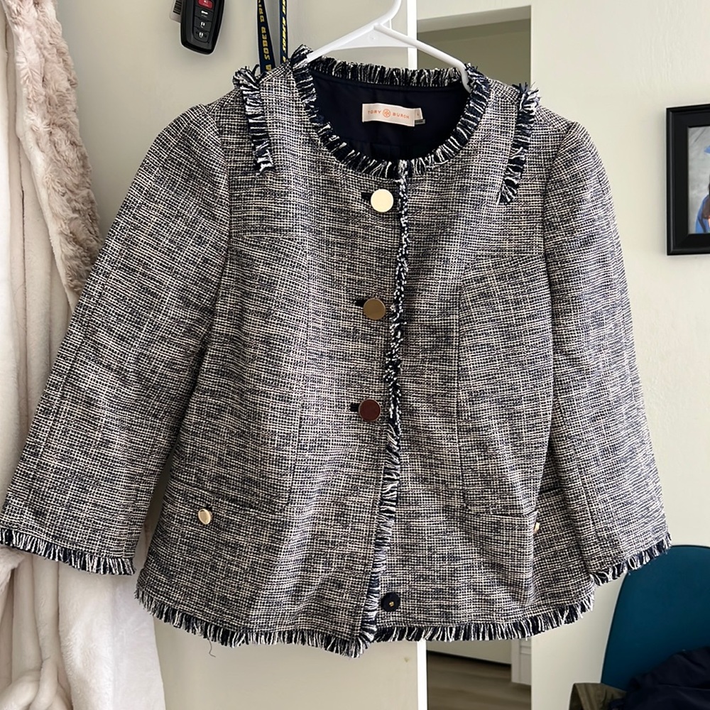 Tory Burch tweed jacket / coat size 4
